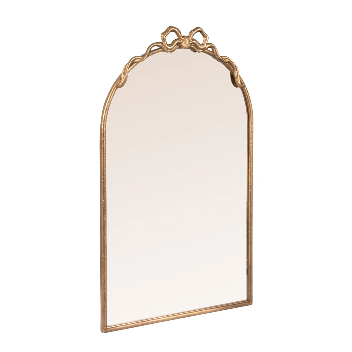 Arched Gold Iron Mirror With Decorative Bow | Wayfair North America