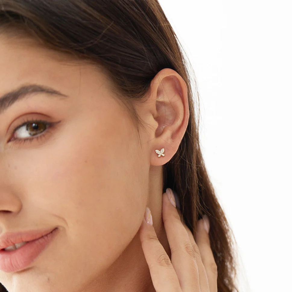 Pavé Butterfly Stud Earrings | Victoria Emerson