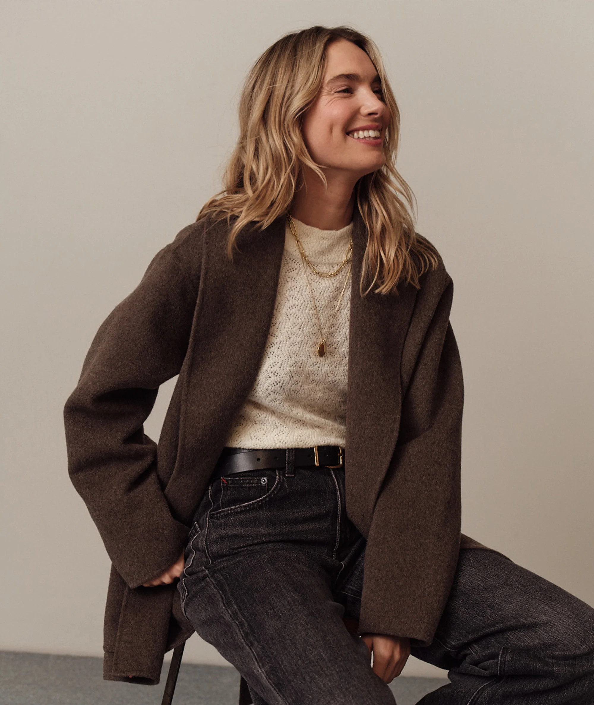 Lucia Pointelle Mock Neck Sweater | Marine Layer