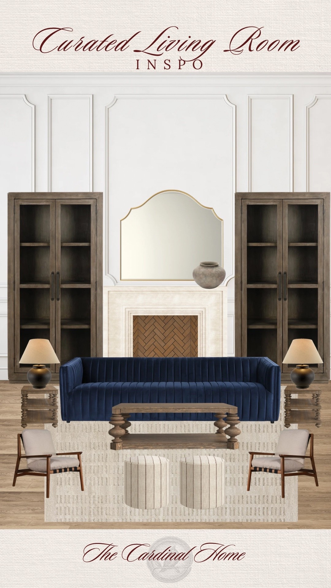 A timeless living room built around classic symmetry, warm wood tones, and layered neutrals—with a bold navy sofa to anchor the space without overwhelming it.

This layout works beautifully for everyday living while still feeling elevated and intentional. Each piece was chosen to mix comfort + character, so the room feels collected, not trendy.

#LTKhome
#LivingRoom
#LivingRoomDecor
#LivingRoomInspo
#TransitionalHome
#TimelessDecor
#NeutralHome
#Sofa
#CoffeeTable
#AreaRug
#AccentChair
#LayeredHome

#LTKHome