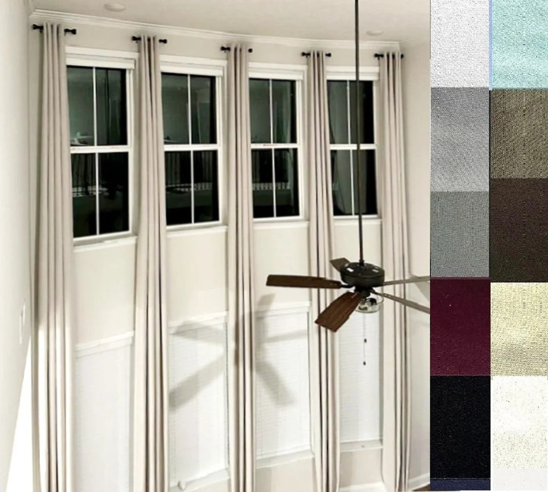 Extra Long Blackout Curtain Wide Drape Grommet Top Length 10 12 14 15 16 17 18 20 24ft 2 Story Li... | Etsy (US)