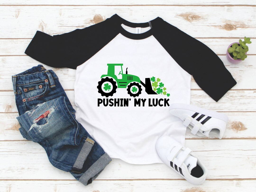 Pushing My Luck St. Patrick's Day Boys Shirt Cute Toddler Boys Construction St Patricks Tee Funny... | Etsy (US)