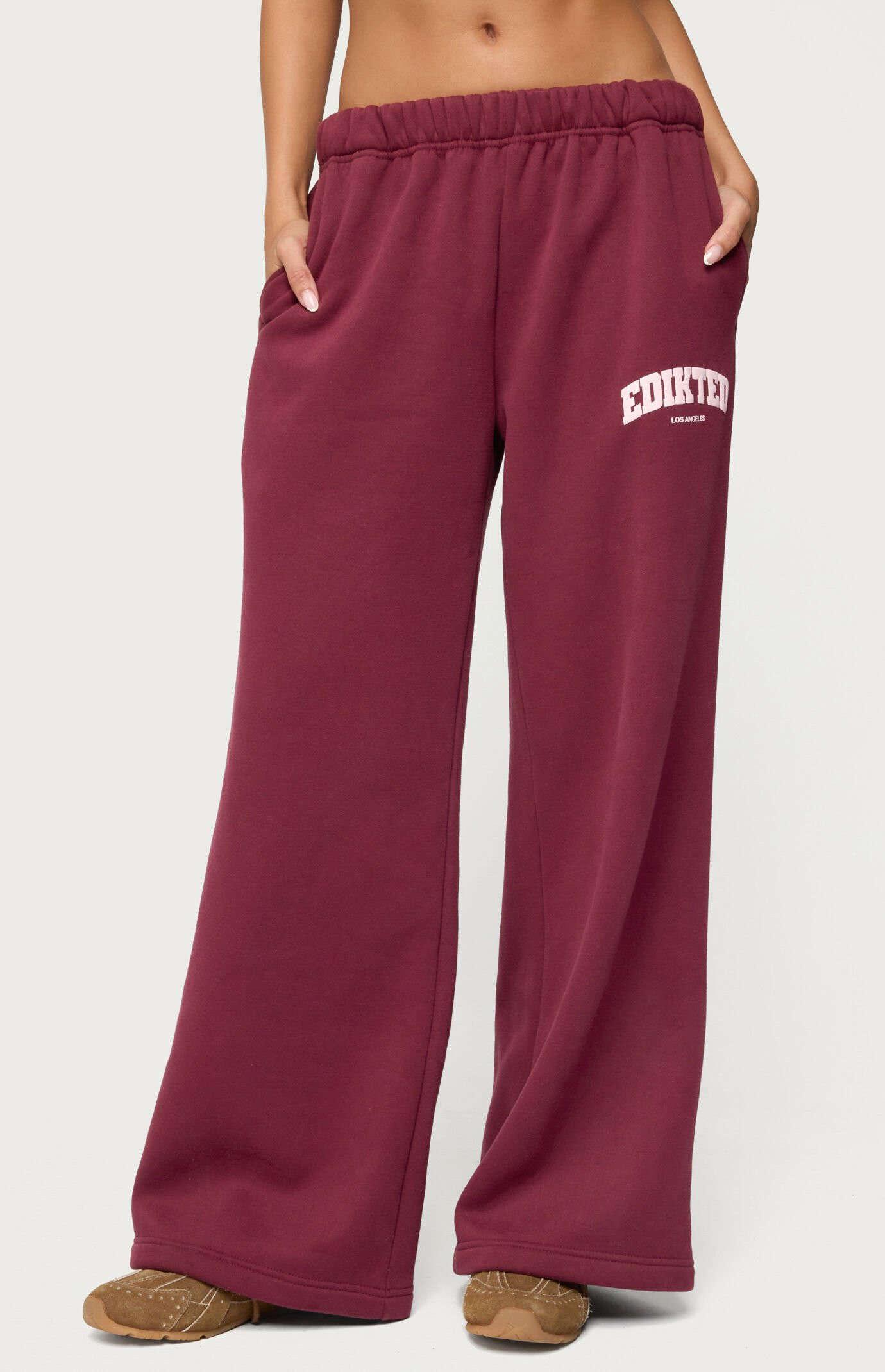Women's Edikted LA Sweatpants in Burgundy - Size XL | PacSun
