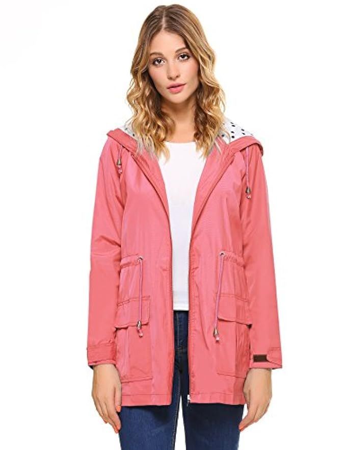 iClosam Women Waterproof Lightweight Hooded Raincoat Active Outdoor Rain Jacket | Amazon (US)