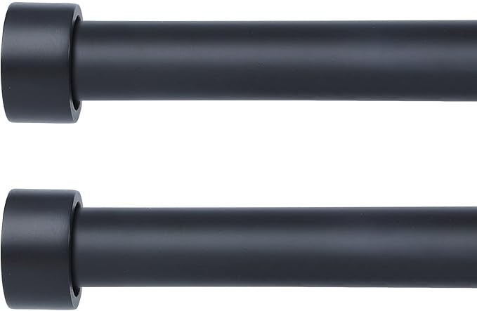 OLV 2 Pack Black Curtain Rods for Window 28-48 inch, Adjustable Single Window Curtain Rods With E... | Amazon (US)