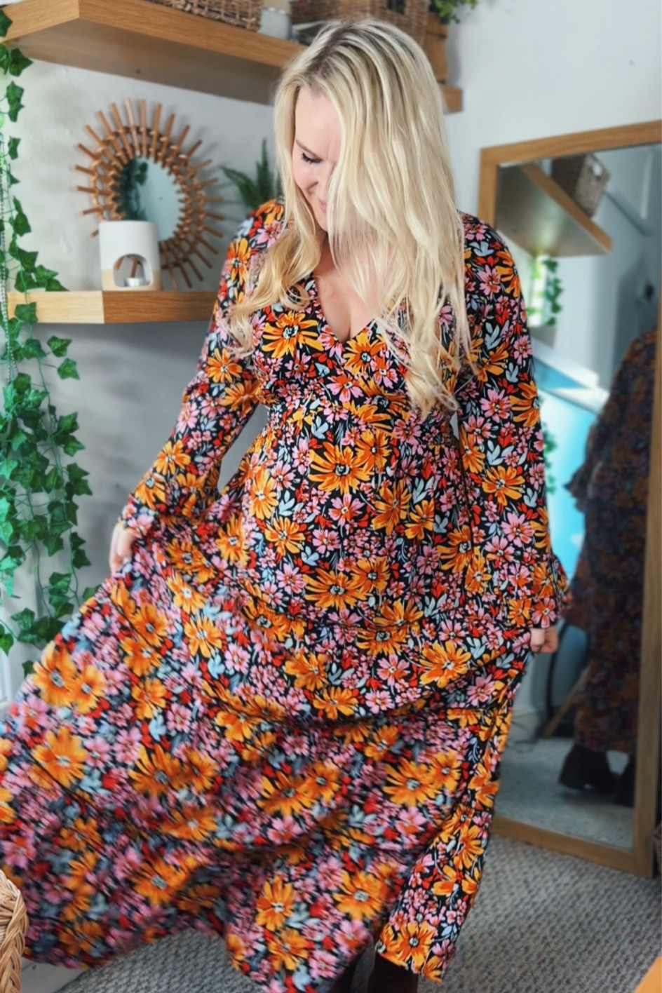 Such a gorgeous and colourful maxi dress. Elasticated back so very bloat belly and bump friendly, fluted sleeves, and easy to dress up or down all seasons!

Floral dress, flower dress, 70s, seventies, retro, maxi dress, colourful, spring outfit, Joe browns, gold boots, dress and boots

#LTKfindsunder100 #LTKbump #LTKmidsize