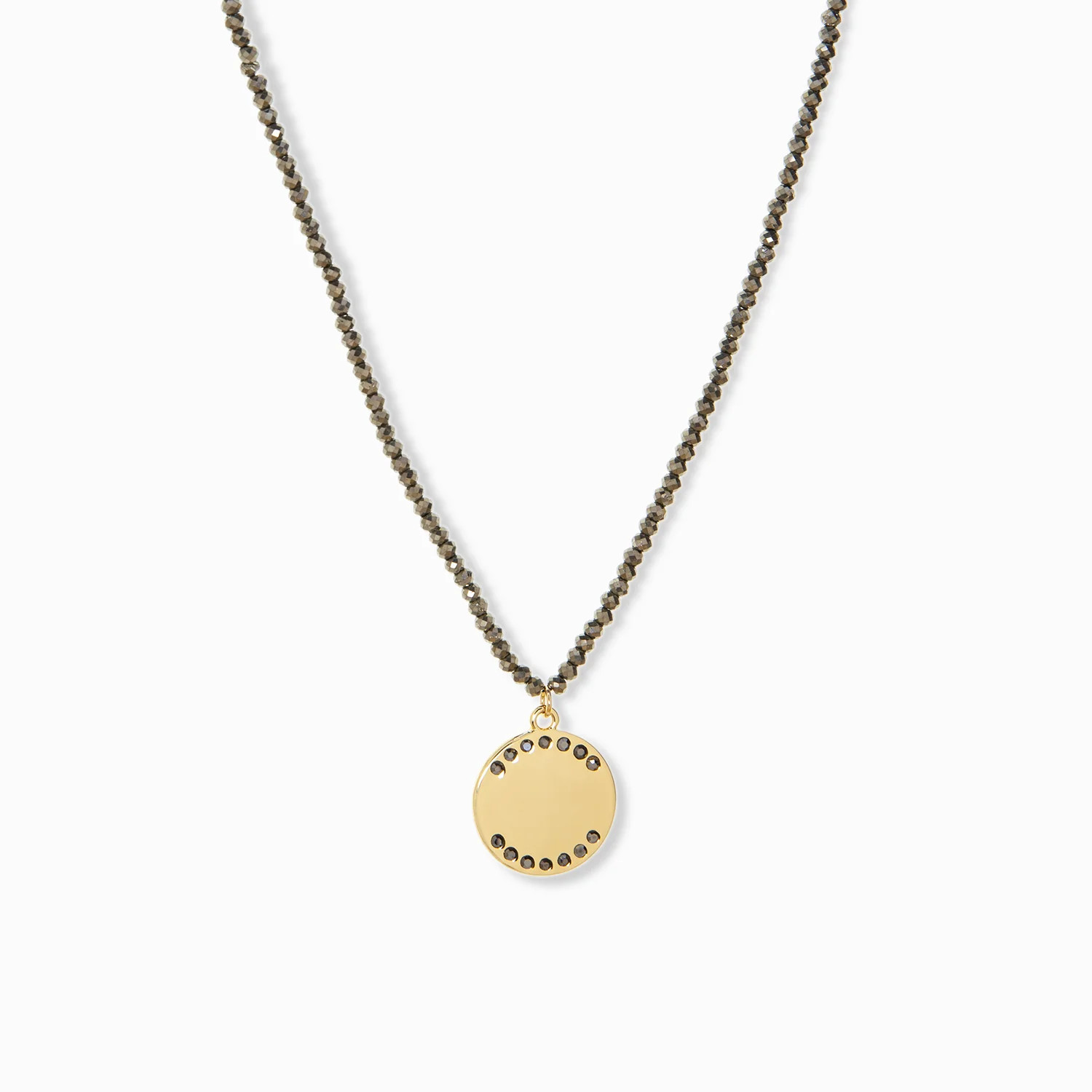 beaded necklace with coin charm | Marlyn Schiff