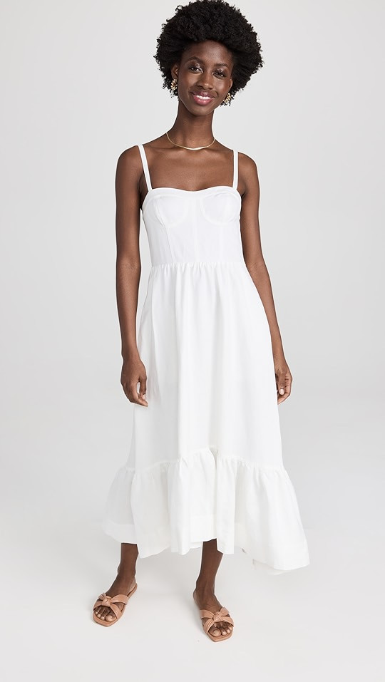 Kitzia Linen Cover Ups Bustier Midi Dres | Shopbop