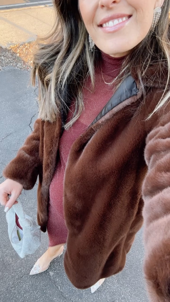 Happy thanksgiving. Thanksgiving outfit. Holiday outfit. Holiday style. Target style. Mom style. Bump style. Shimmer dress,  acrylic heels, rhinestone heels. Sparkly bag

#LTKHoliday #LTKbump #LTKstyletip