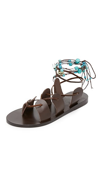 Ancient Greek Sandals Amaryllis Stones Gladiator Sandals - Turqoise | Shopbop