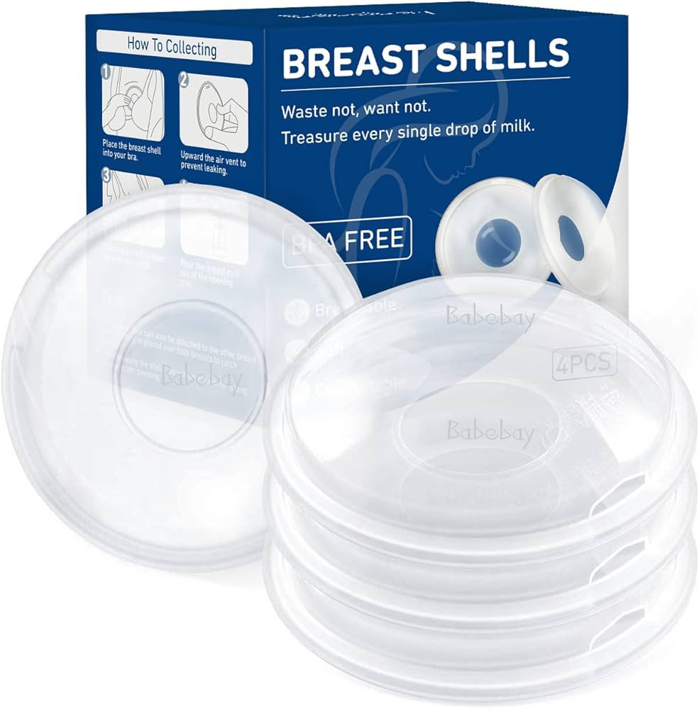 Breast Shells, 4 Pack Nursing Cups, Milk Saver, Protect Sore Nipples for Breastfeeding, Collect B... | Amazon (US)