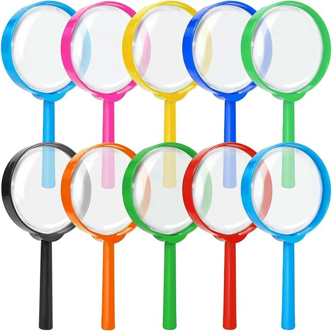 SenseYo 10 PCS Mini Magnifying Glass for Kids, 5X Small Kid Magnifier for Hobbies and Science | Amazon (US)