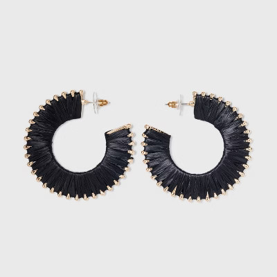Raffia Hoop Earrings - A New Day™ | Target