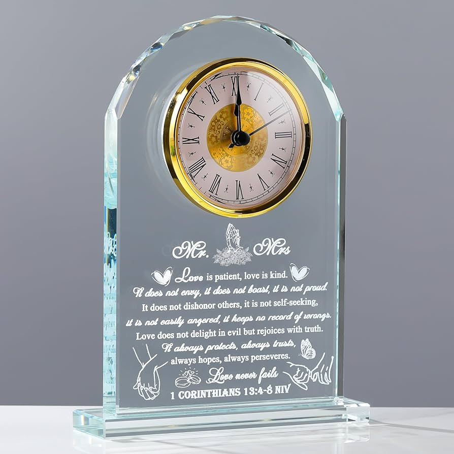 Wedding Gifts for Couple Unique 2026 - Crystal Clock Happy Anniversary Marriage Gift for Couple K... | Amazon (US)