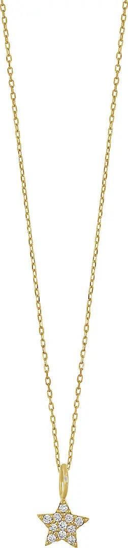 BL Icons 18K Yellow Gold Pave Diamond Mini Star Pendant Necklace - 0.05 ctw | Nordstrom
