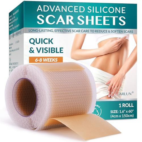 Silicone Scar Tape, Silicone Scar Sheets, Scar Tape for Surgical Scars, Silicone Tape for Scars, Scar Sheets for Surgical Scars, C-Section, Tummy Tuck and Keloid (1.6"x 60" Roll-1.5M) | Amazon (US)