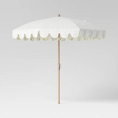 9'x9' Scalloped Outdoor Market Umbrella Ivory - Threshold™ designed with Studio McGee | Target