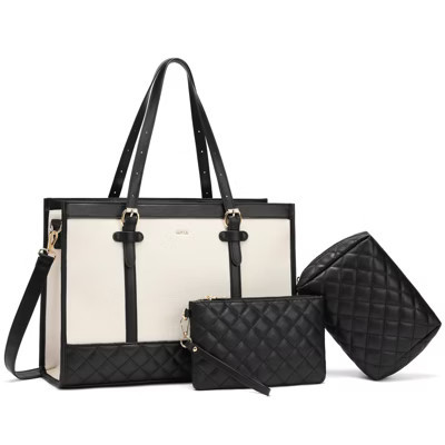 3pcs Laptop Bag for Women,15 Inch Canvas+Leather Laptop Tote Bag Work Bags Large Capacity Business Computer Briefcase | Target