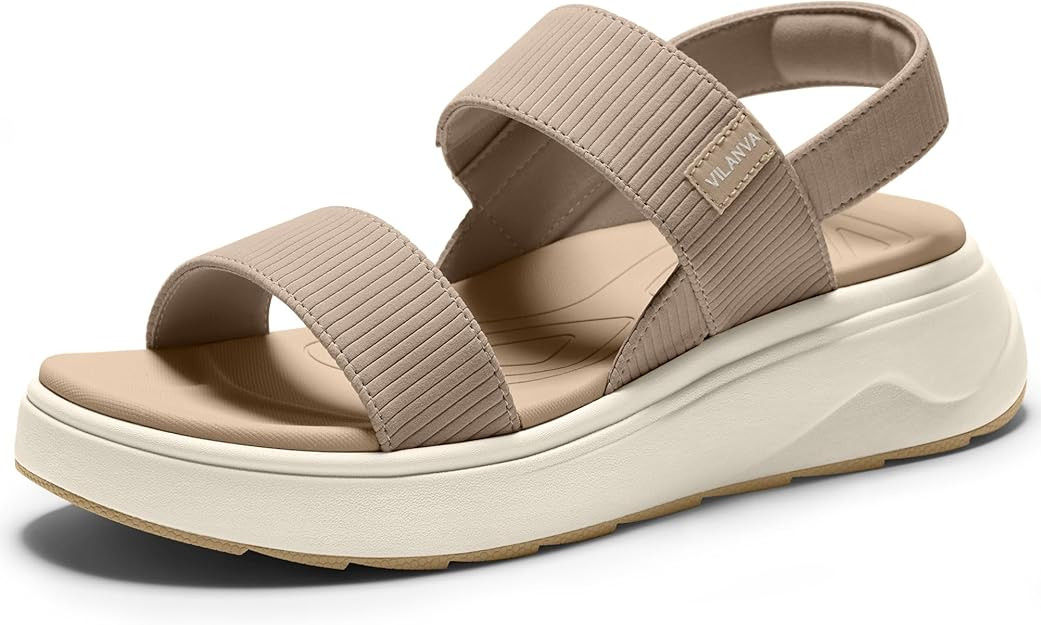 Vilanva Women's Platform Sandals with Arch Support for Plantar Fasciitis Relief Comfortable Cushi... | Amazon (US)