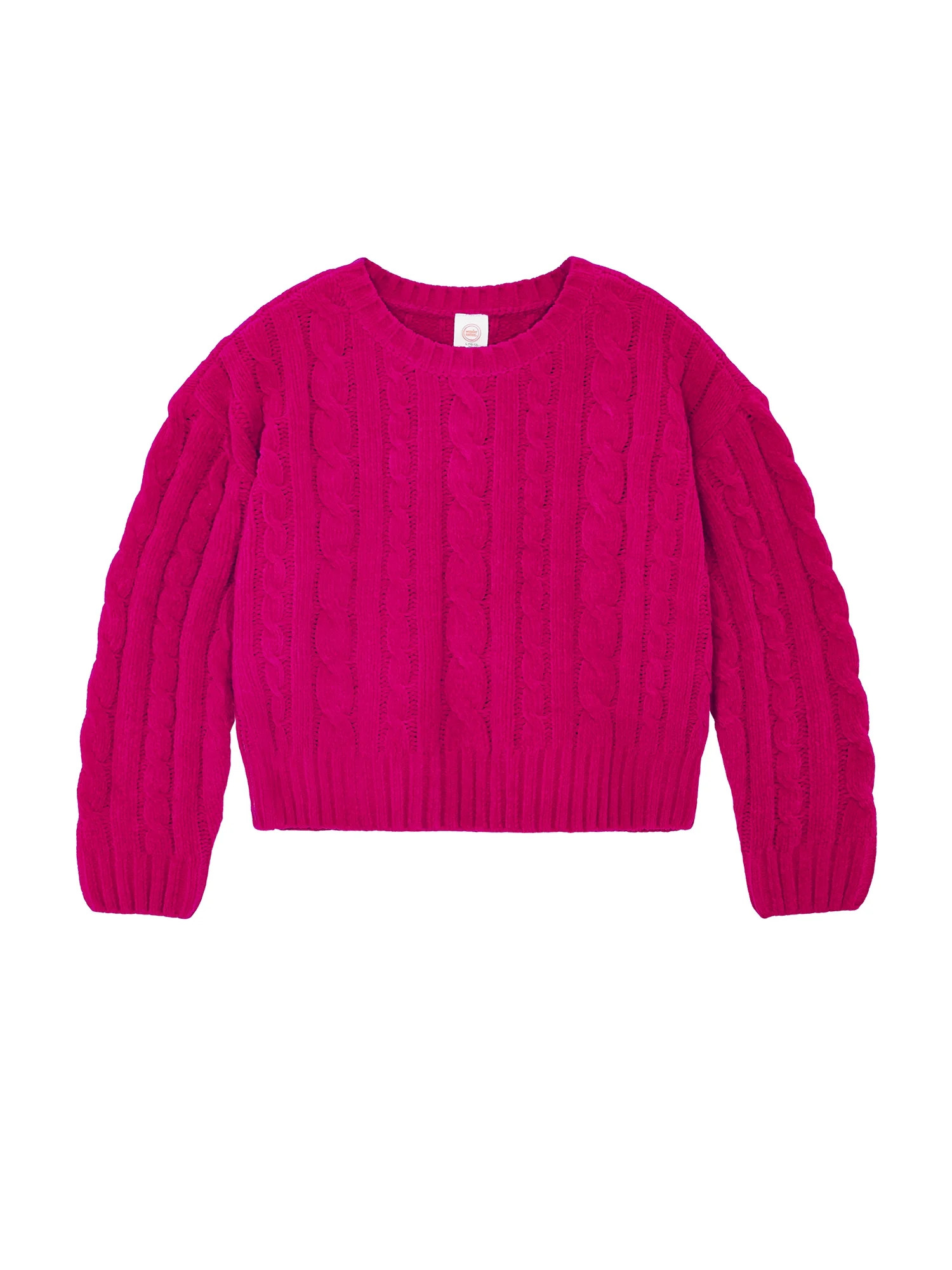 Wonder Nation Girls Chenille Sweater with Long Sleeves, Sizes 4-18 & Plus | Walmart (US)