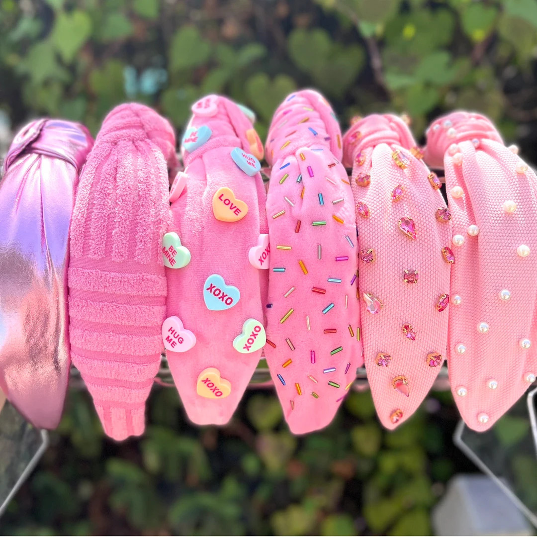 Valentines Headband Women Pink Headbands Valentines Day Headbands Preppy Accessories Best Friend ... | Etsy (US)