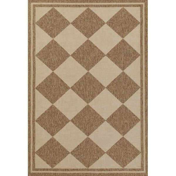 Erin Gates by Momeni Saybrook Diamond Natural Indoor / Outdoor Area Rug | Wayfair North America