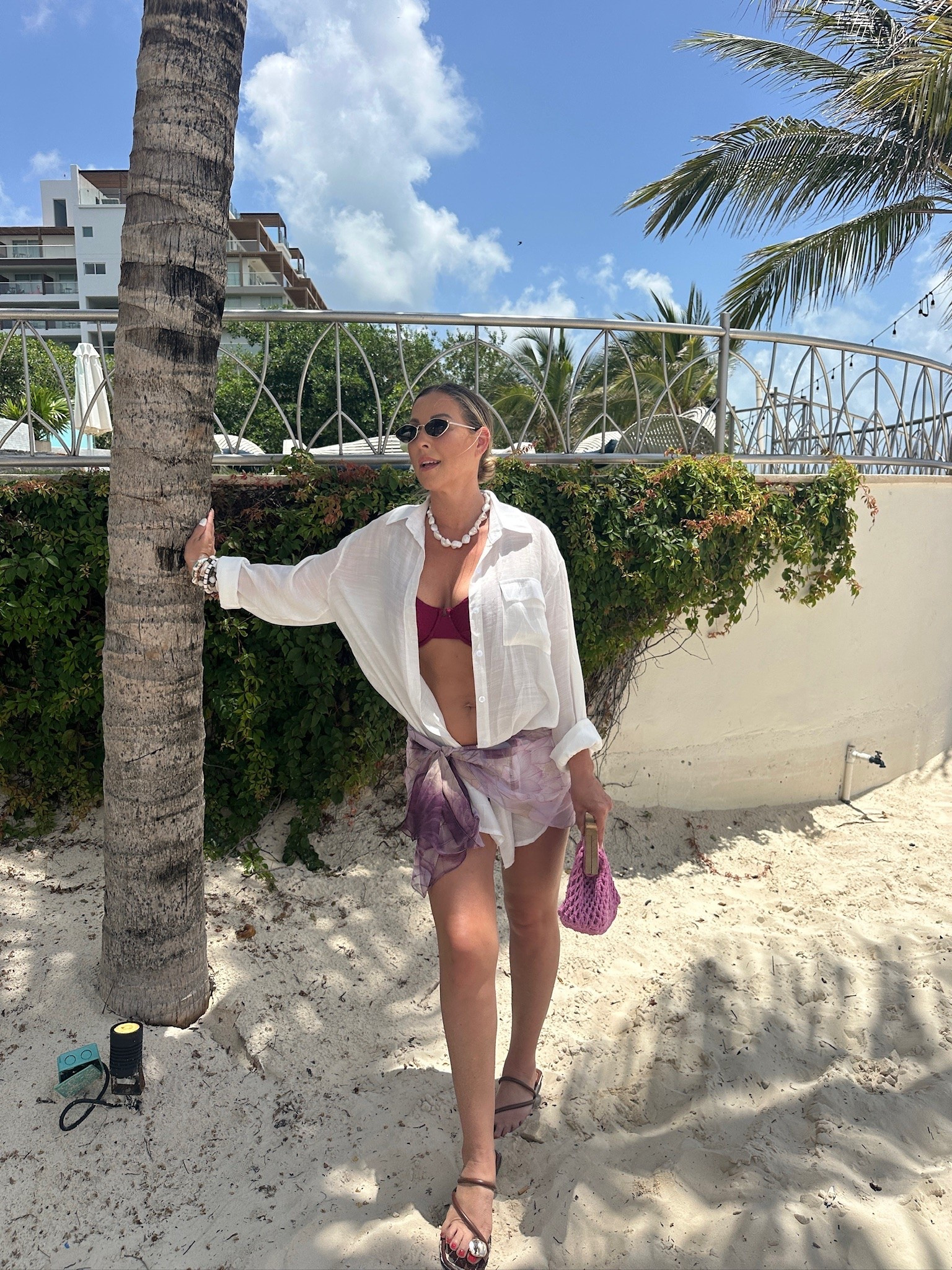 Love this linen shirt and scarf combo! I am wearing it here with my new bikini from Vetchy (love all of their different sizes!) and my new sandals from Amazon! I finished it off with my pink raffia clutch and fave sunglasses from SOJOS (use code NICHOLESJ for a discount)
All items linked⬆️

#Itkcreator #Itkfinds
#Itkwatchnow #swim #swimwear #bikini #vetchy #linen #raffia #sunglasses #sojos #summer #summerfinds #summeroutfits

#LTKgrwm #LTKootd #LTKSwim