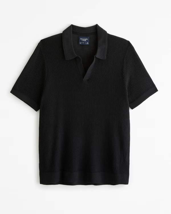 Men's Open Stitch Johnny Collar Sweater Polo | Men's Tops | Abercrombie.com | Abercrombie & Fitch (US)