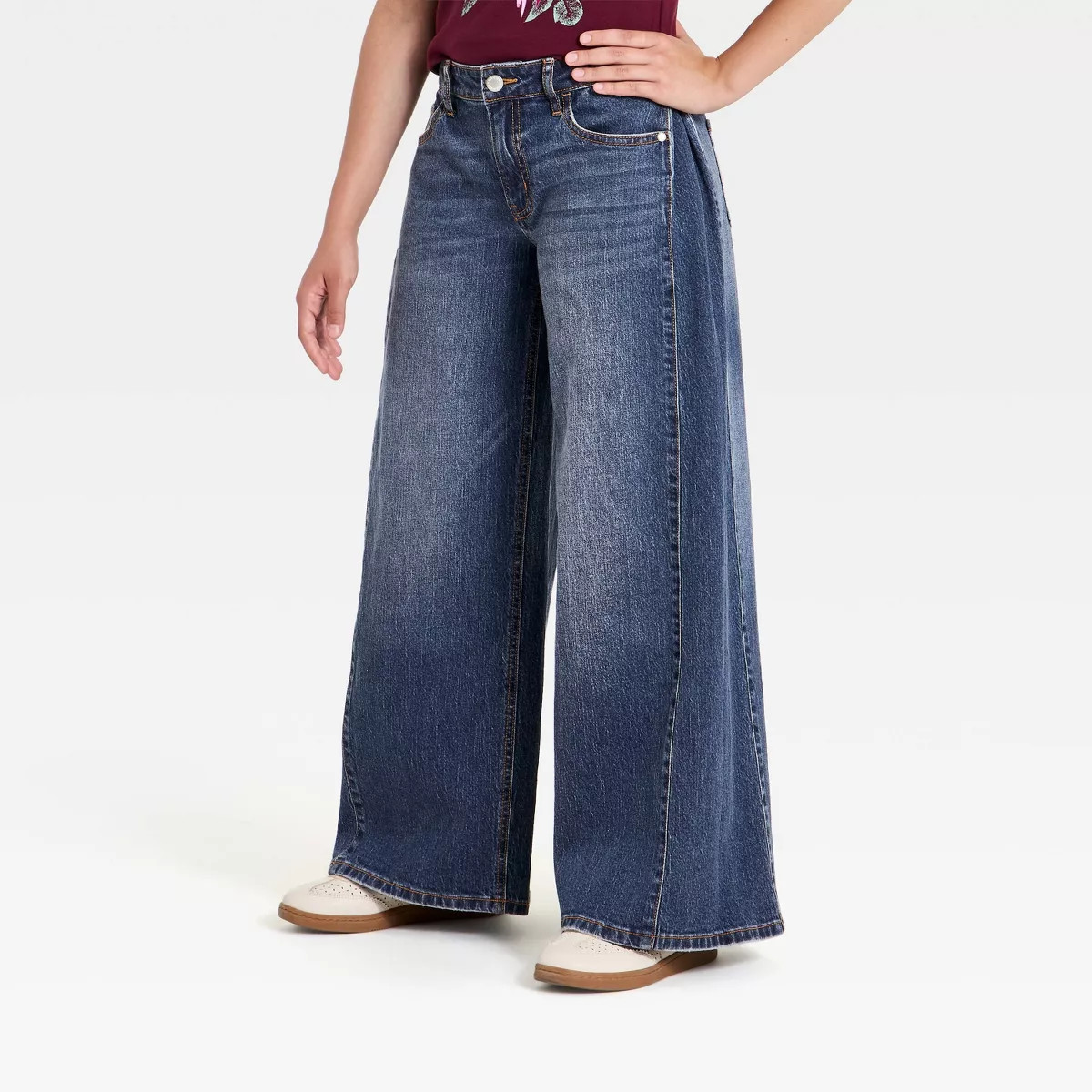 Girls' Low-Rise Ultra Loose Jeans - art class™ Medium Wash 6 | Target