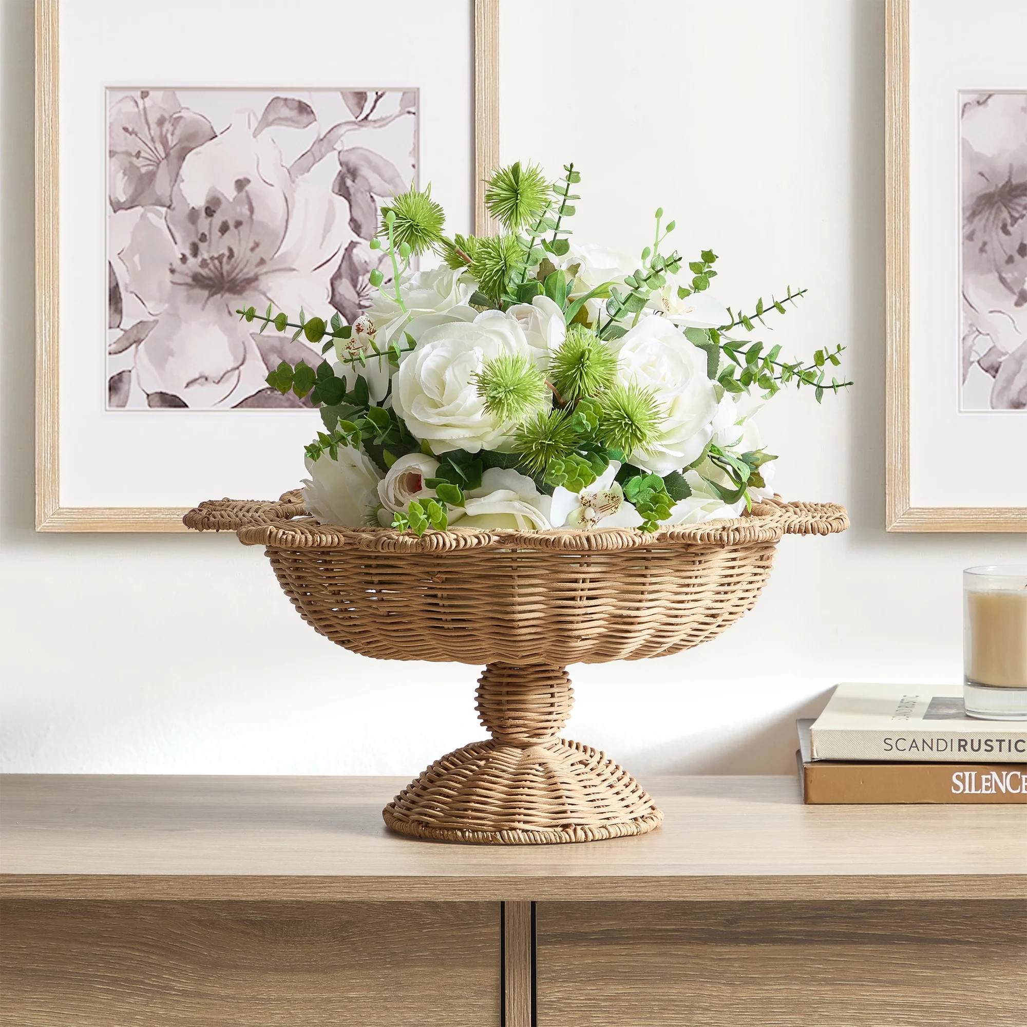 Rattan Scalloped Decorative Bowl, 7", by My Texas House | Walmart (US)