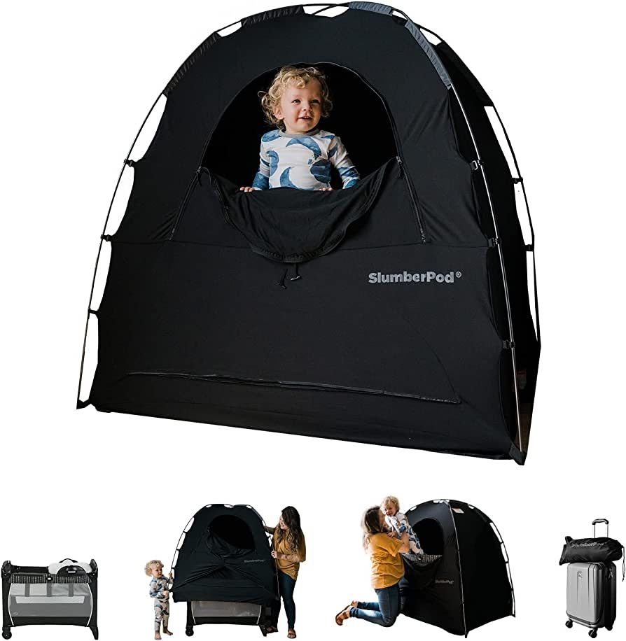 SlumberPod 3.0 Portable Privacy Pod Blackout Canopy Crib Cover, Sleeping Space for Age 4 Months a... | Amazon (US)