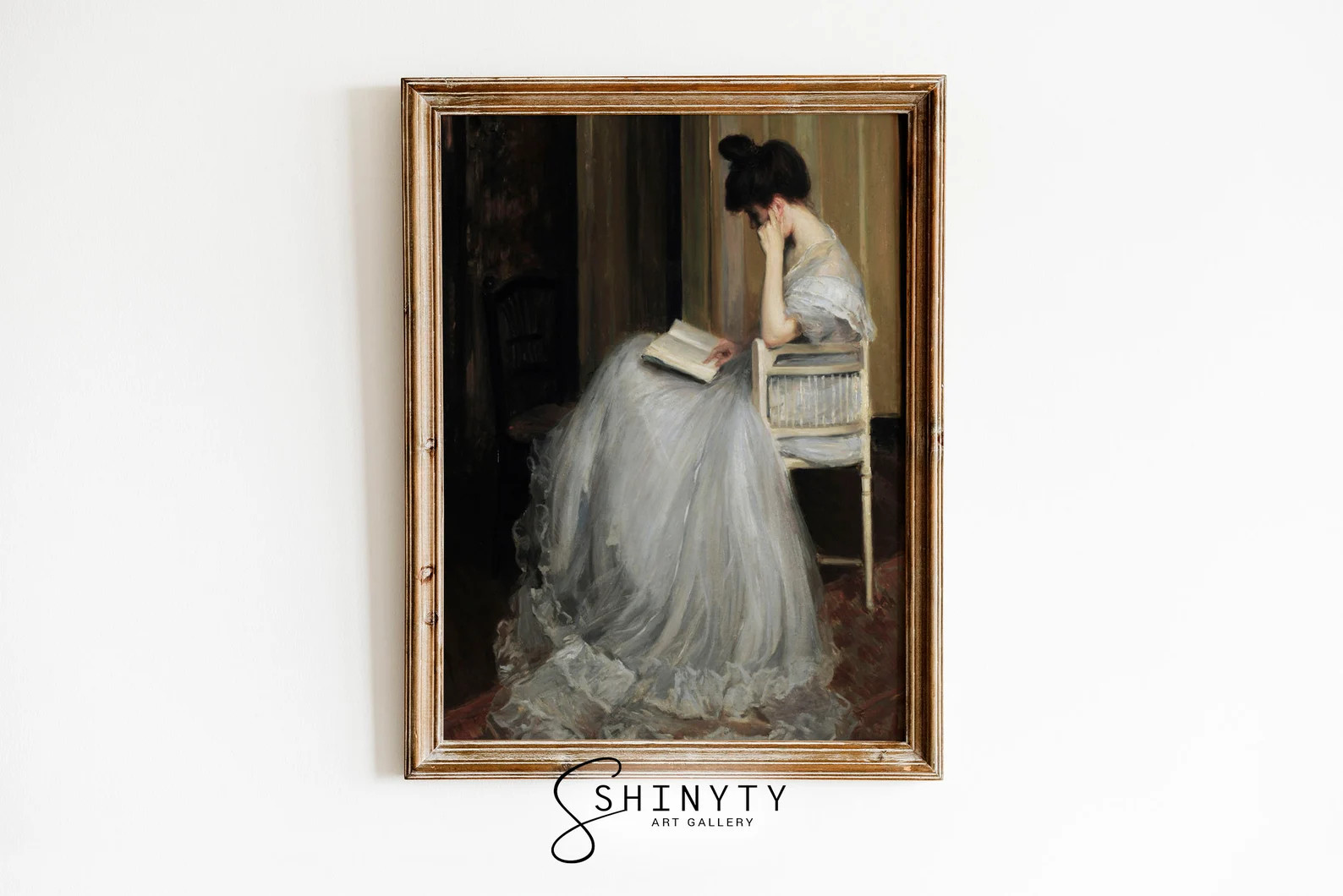 Vintage Portrait Woman Reading Art Print, Antique Painting Bedroom Wall Decor, Victorian Wall Art... | Etsy (US)