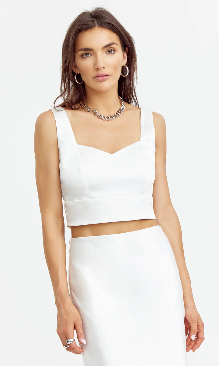 Babel Satin Cropped Top | Greylin Collection | Women's Luxury Fashion Clothing 