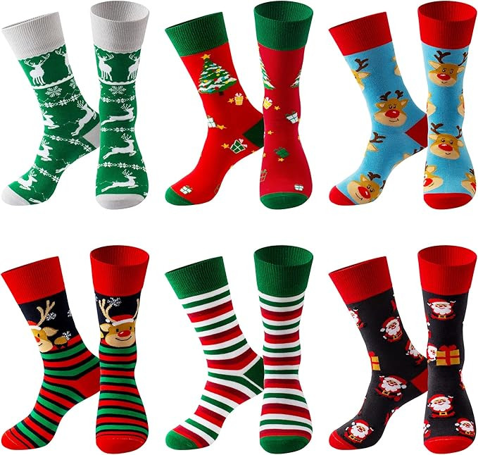 TENYSAF Fun Christmas Socks for Men - Funny Xmas Gifts for Men and Women Novelty Cozy Unisex Crew... | Amazon (US)