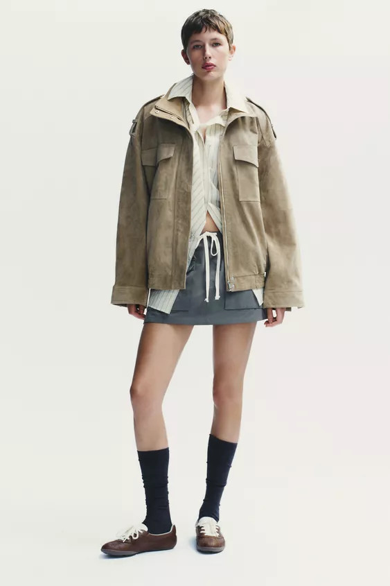 SUEDE LEATHER JACKET | Zara UK