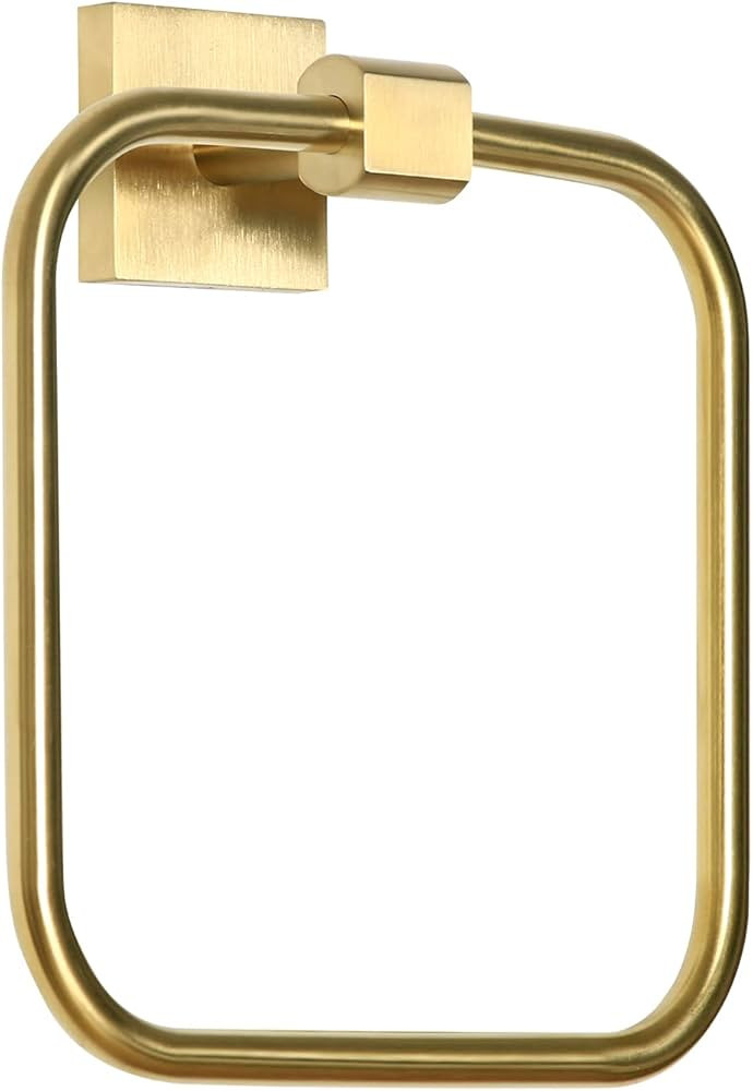 HouseAid Square Hand Towel Ring for Bathroom Stainless Steel Towel Holder Modern Hand Towel Hange... | Amazon (US)