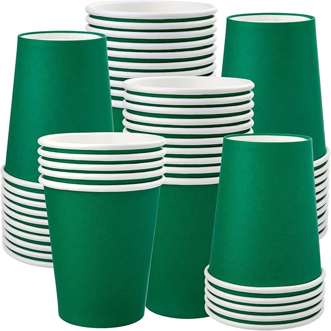 8 OZ Disposable Paper Cups, 50 Packs Coffee Drinking Cups,Hot Beverage Paper Party Cups, Disposab... | Amazon (US)