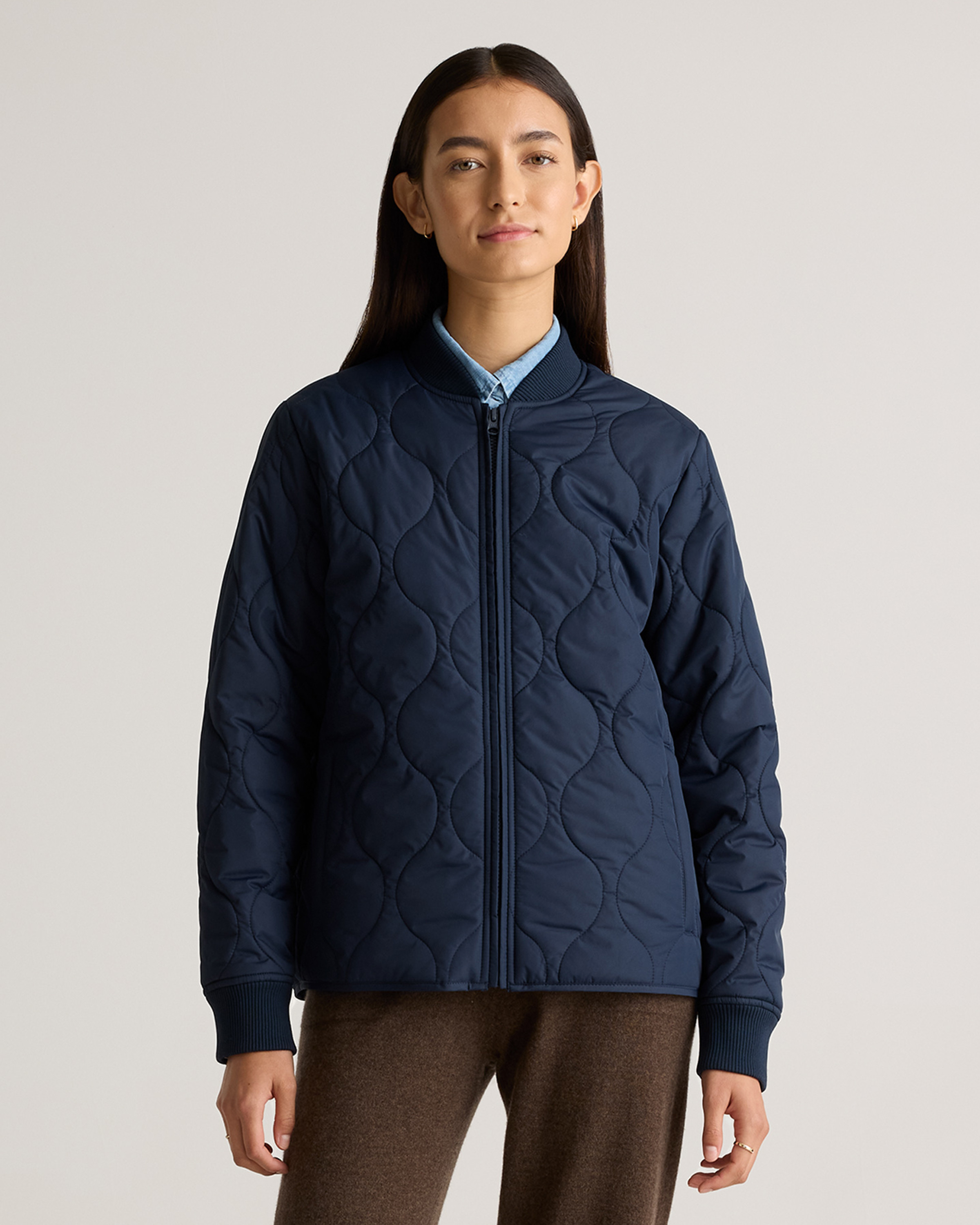Featherless Quilted Puffer Bomber Jacket | Quince