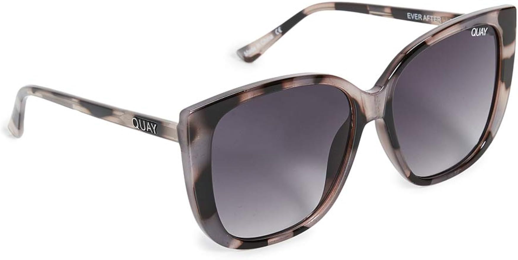 Quay Women's Ever After Sunglasses, Milky Tort/Smoke Fade Lens, Grey, Print, One Size | Amazon (US)