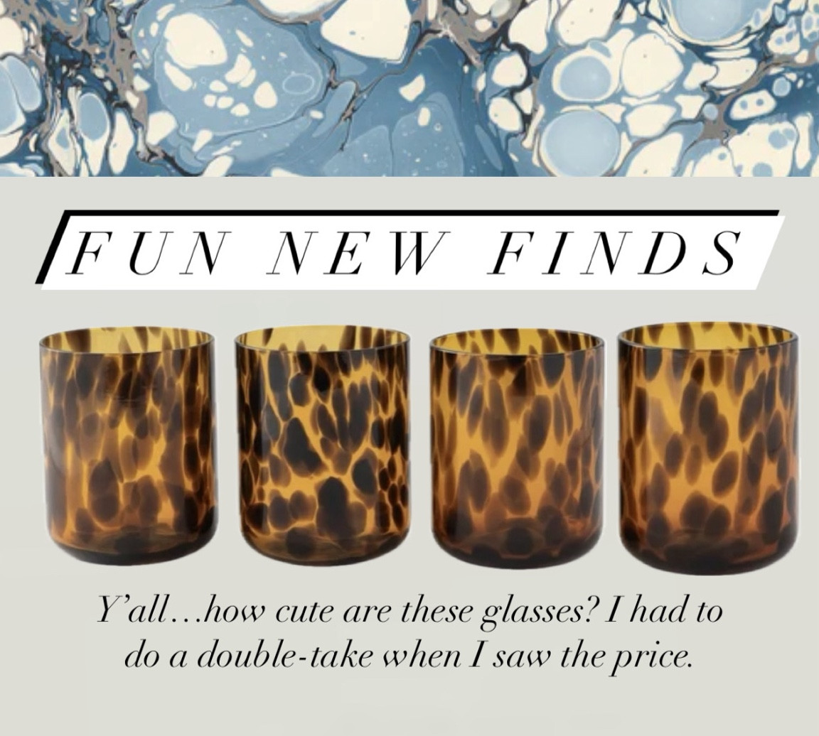 Fabulous tortoise-style set of four glasses for under $15! They have great reviews on top of it. I’m seriously contemplating buying a set of 8 for my Thanksgiving tablescape!  

#LTKFindsUnder50 #LTKHome