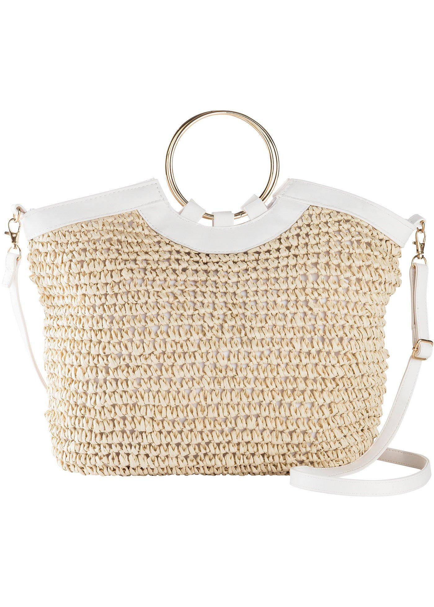 Sac en paille - écru/blanc | Bonprix FR