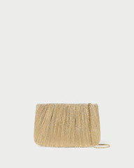 Brit Gold Lamé Pleated Clutch | Loeffler Randall