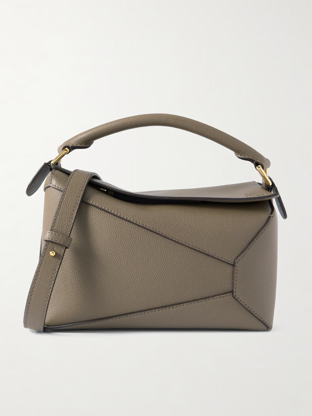 LOEWE - Puzzle Edge Small Textured-leather Shoulder Bag - Brown | NET-A-PORTER (US)