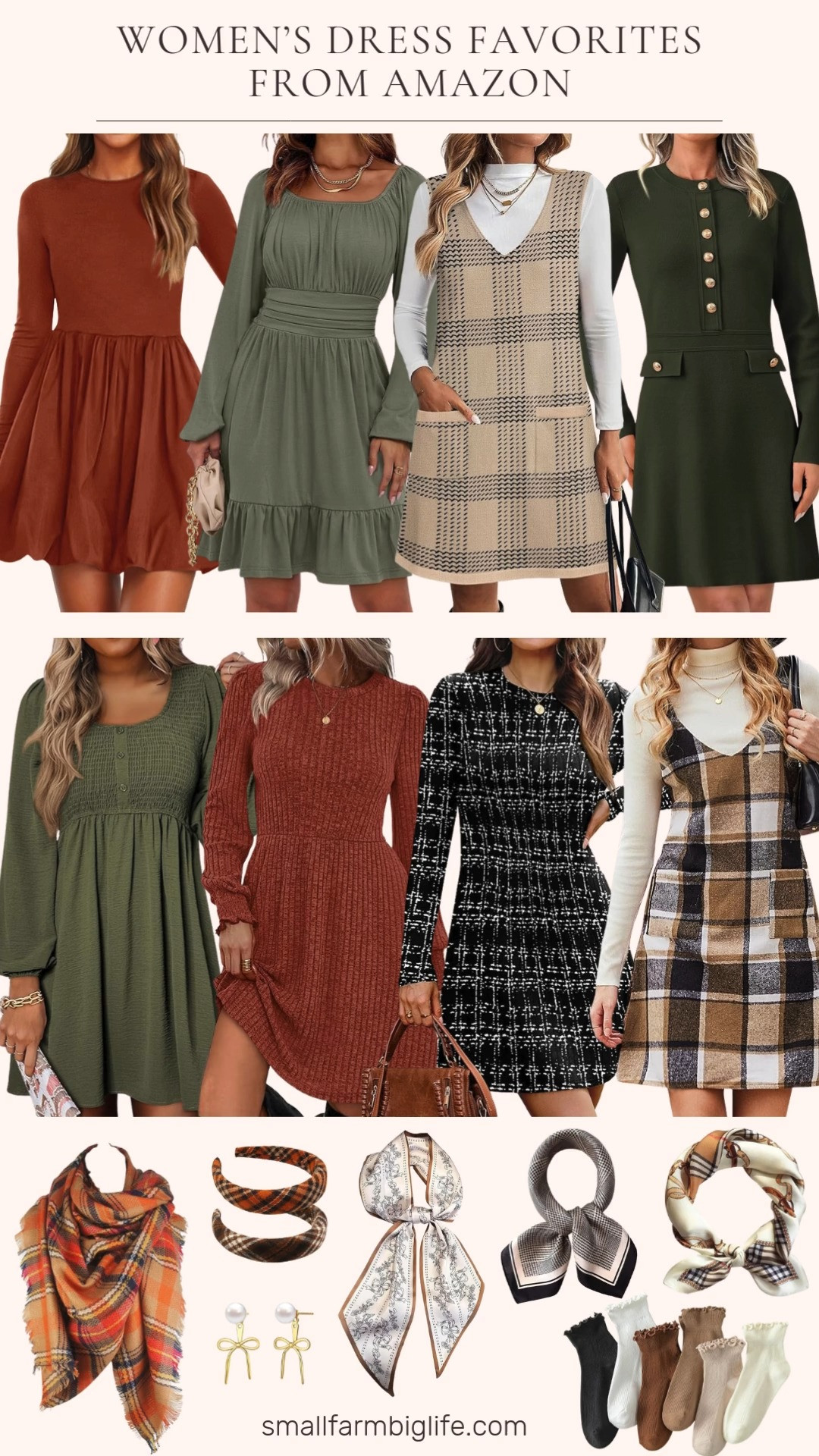  
These dresses, scarves and headbands are perfect for fall! They would be cute with boots, loafers or ballet flats. 

These dresses would be so cute for thanksgiving and the holidays  
 

#LTKOver40 #LTKFindsUnder50
