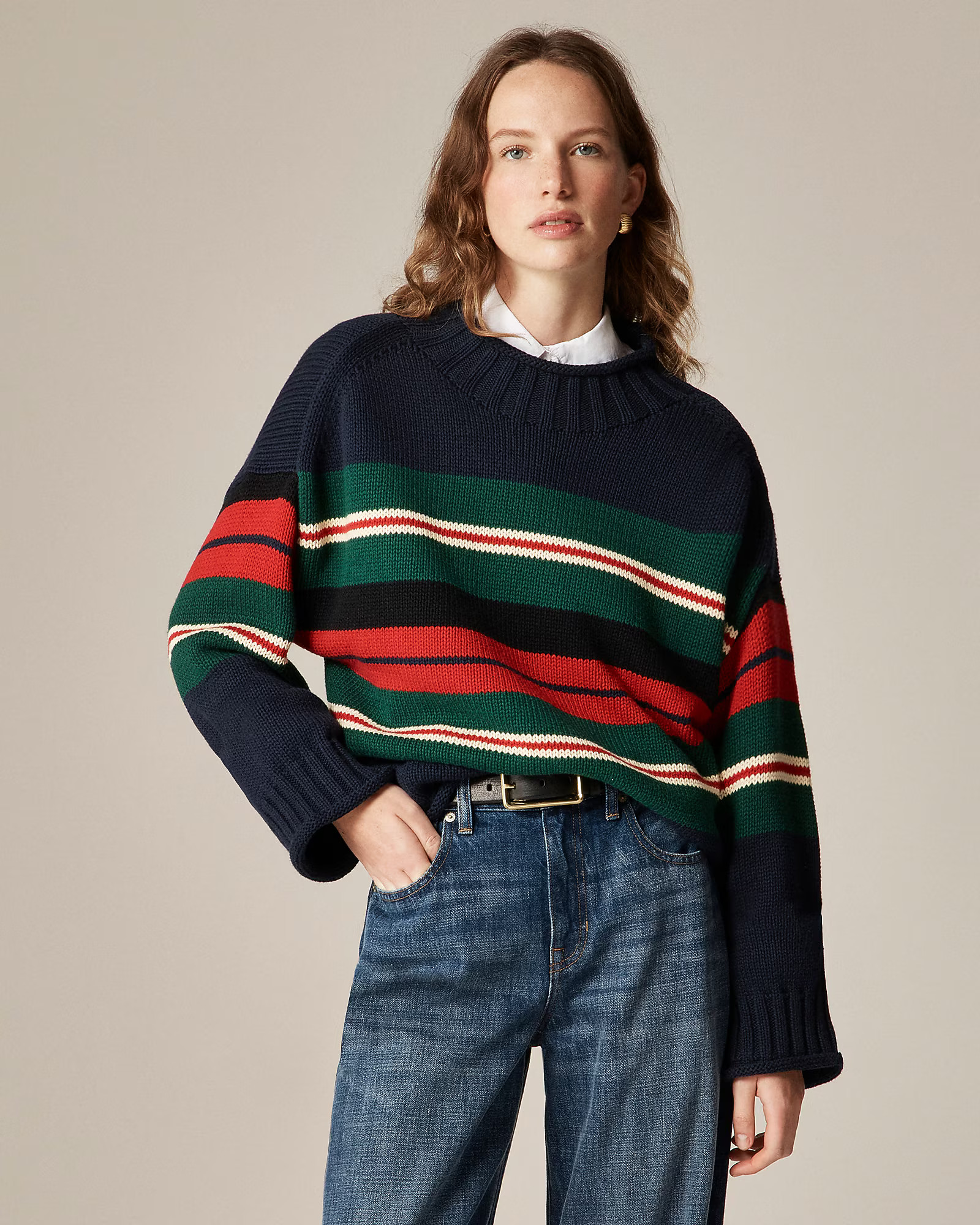 2025 Rollneck™ sweater in rugby stripe | J. Crew US