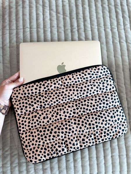 What I bought on Amazon this week! This cute animal print laptop sleeve that also protects your computer. 