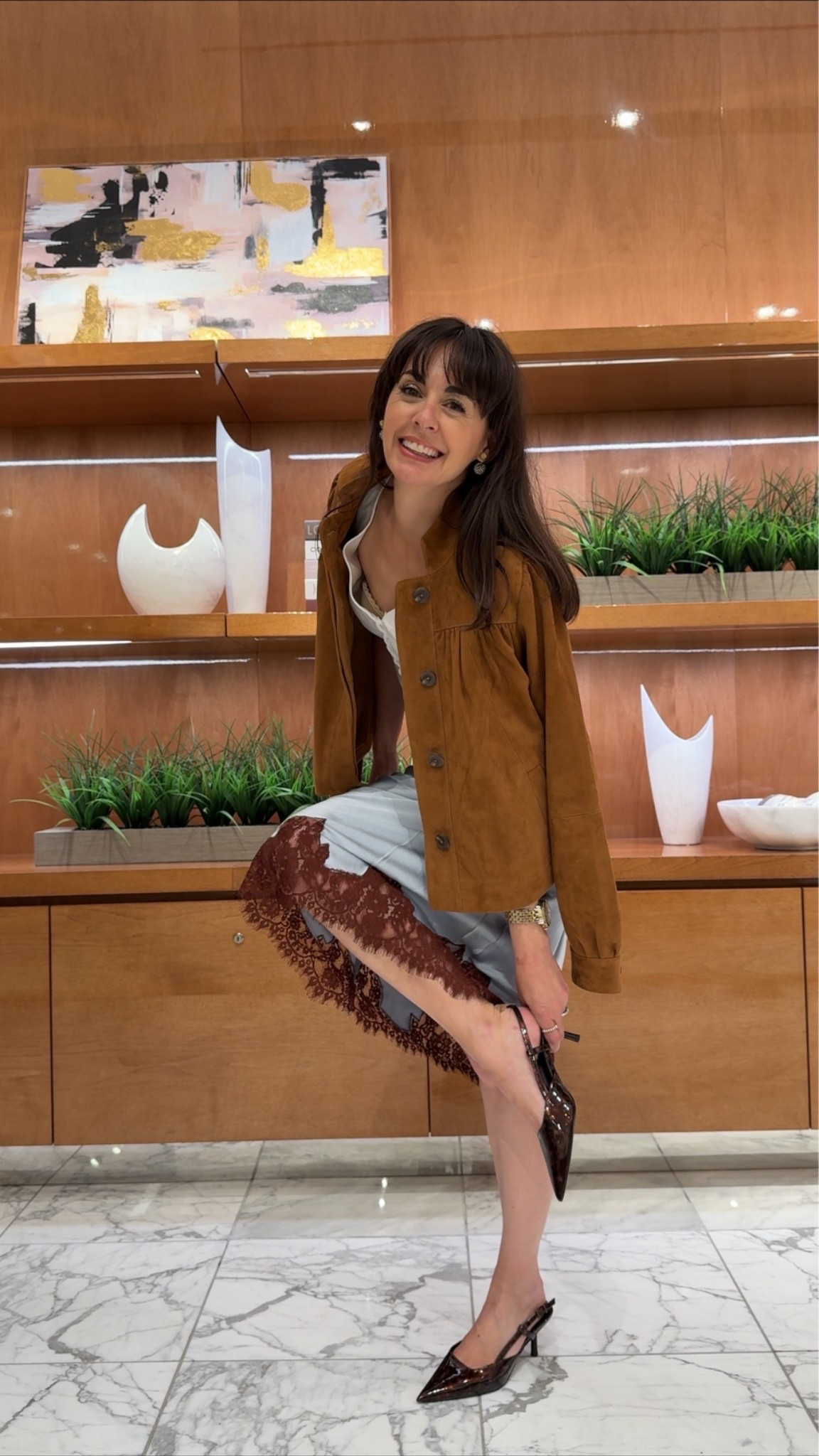 A Nordstrom Sale look I’d save immediately! The suede jacket, lace trim skirt and slingbacks make for the perfect fall transition look.

#LTKootd #LTKSeasonal #LTKSaleAlert