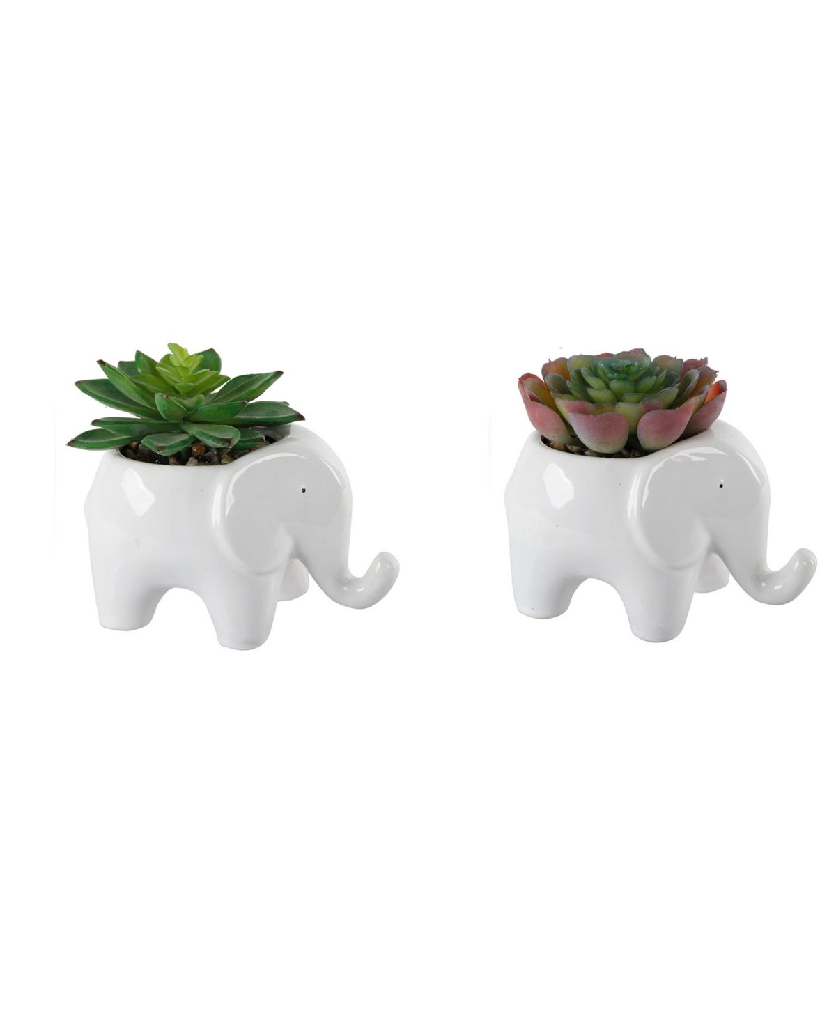5" Ceramic Elephant Pot with Artificial Succulent, Set of 2 | Macys (US)