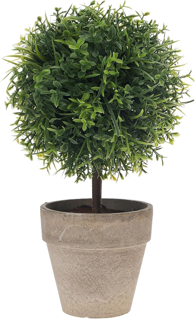 10.8 Inch Artificial Topiary Potted Boxwood Plant Decoration Small Fake Topiary Ball Tree Greener... | Amazon (US)