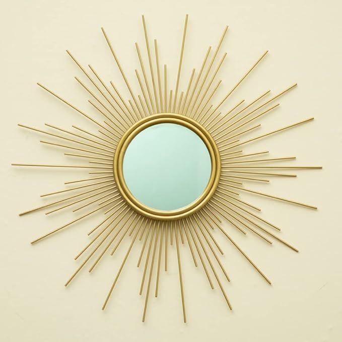 MAIKAILUN Sunburst Mirror, 24" Boho Mirror, Gold Sun Decorative Mirrors for Wall Decor, Small Mid... | Amazon (US)